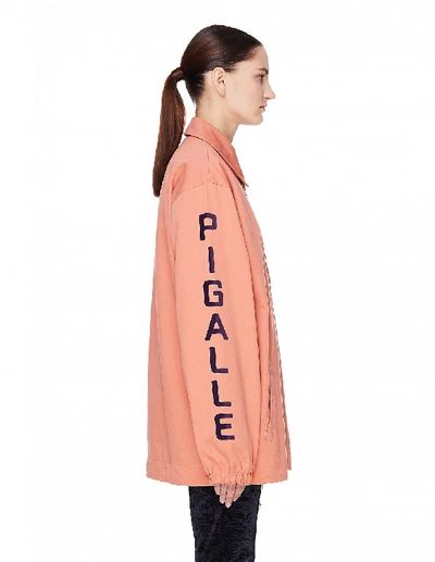Shop Pigalle Pink Cotton Tm Coach Jacket