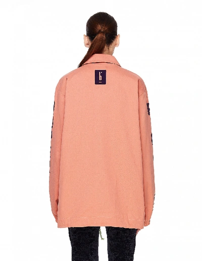 Shop Pigalle Pink Cotton Tm Coach Jacket