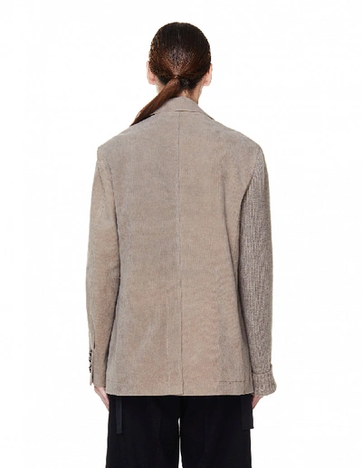 Shop Undercover Knitted Sleeve Corduroy Jacket In Brown