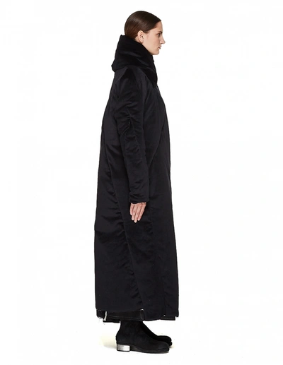 Shop Leon Emanuel Blanck Black Velvet Padded Coat