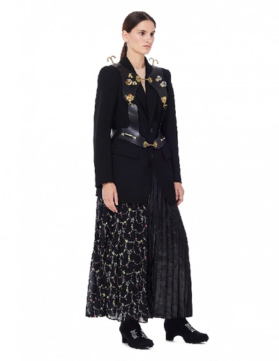 Shop Junya Watanabe Pleated Flower Printed Skirt In Multicolor