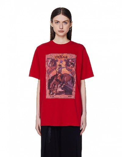 Shop Golden Goose Texas Rodeo Printed T-shirt In Red