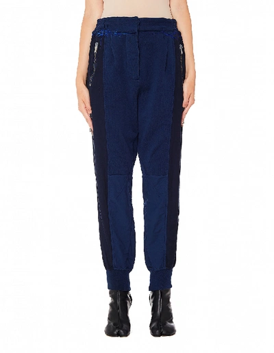 Shop Haider Ackermann Embroidered Blue Sweatpants In Navy Blue