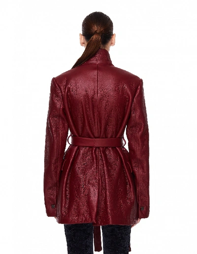 Shop Isaac Sellam Reguliere Burgundy Jacket With Belt