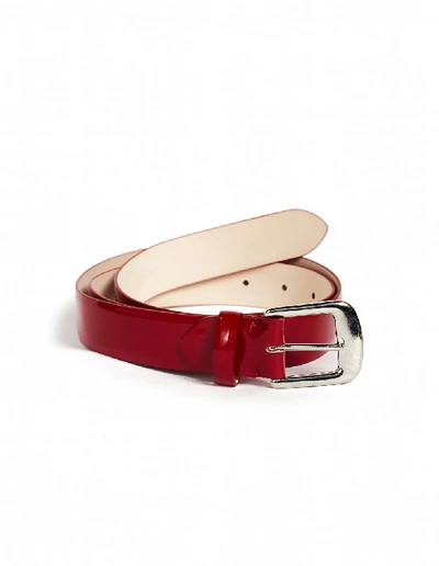 Shop Maison Margiela Red Leather Belt