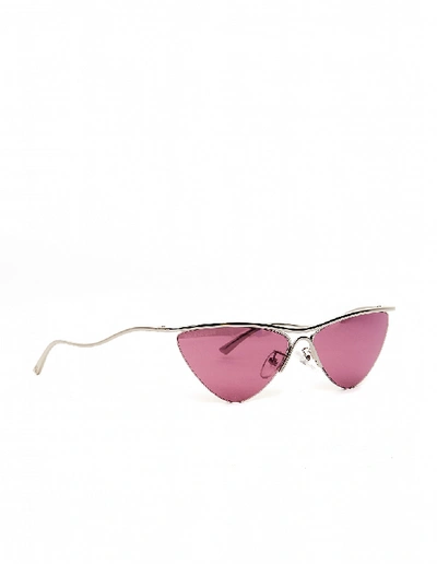 Shop Balenciaga Mirrored Lenses Cat-eye Sunglasses In Silver