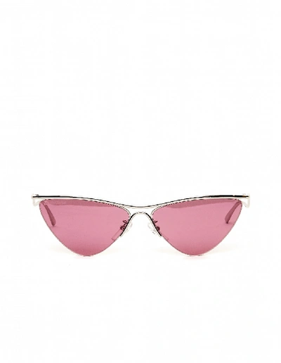 Shop Balenciaga Mirrored Lenses Cat-eye Sunglasses In Silver