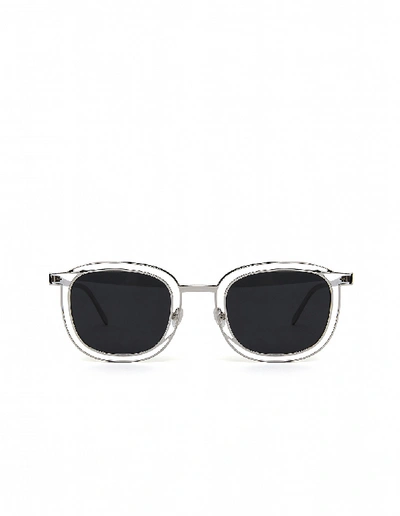 Shop Thierry Lasry Vigilanty Titanium Singlasses In Silver