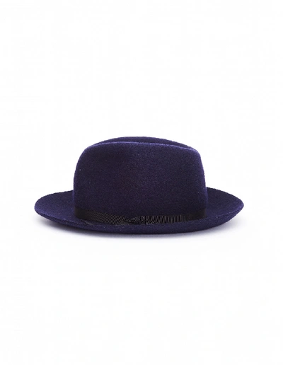 Shop Yohji Yamamoto Blue Wool Hat