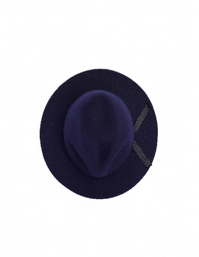 Shop Yohji Yamamoto Blue Wool Hat