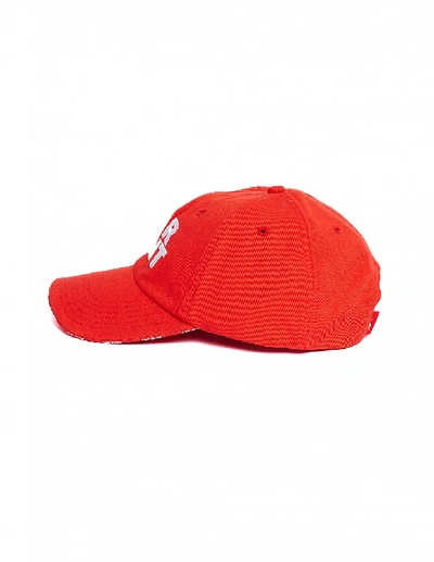 Shop Vetements Red For Rent Embroidered Cap