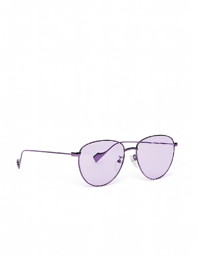 Shop Balenciaga Purple Invisible Sunglasses