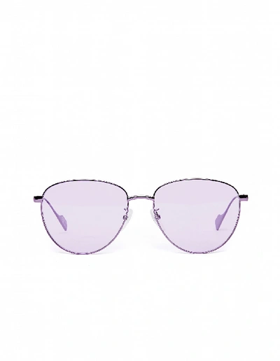 Shop Balenciaga Purple Invisible Sunglasses