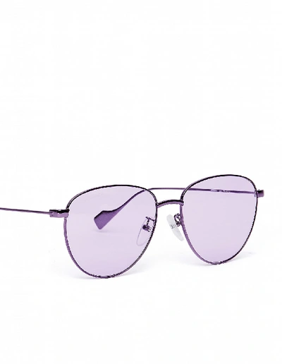 Shop Balenciaga Purple Invisible Sunglasses