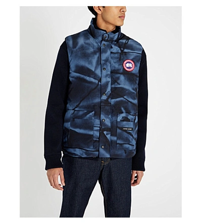 Shop Canada Goose Freestyle Crew Padded Shell-down Gilet In Abstr Camo Blu