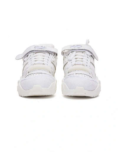 Shop Maison Margiela White Retro Fit Leather Sneakers