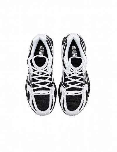 Shop Vetements Black & White Spike Runner 200 Sneakers