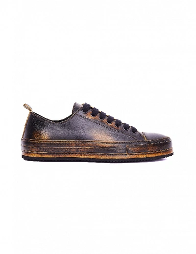 Shop Ann Demeulemeester Brown Leather Asportabile Sneakers