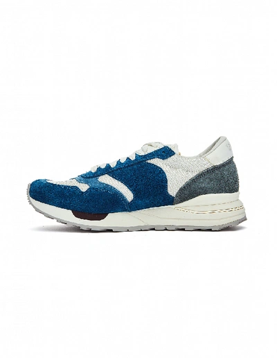 Shop Visvim Blue Suede Roland Jogger Sneakers In White