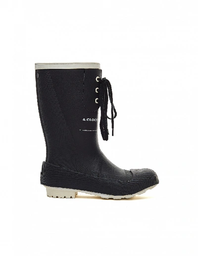 Shop Undercover Black Printed Rubber Boots In White