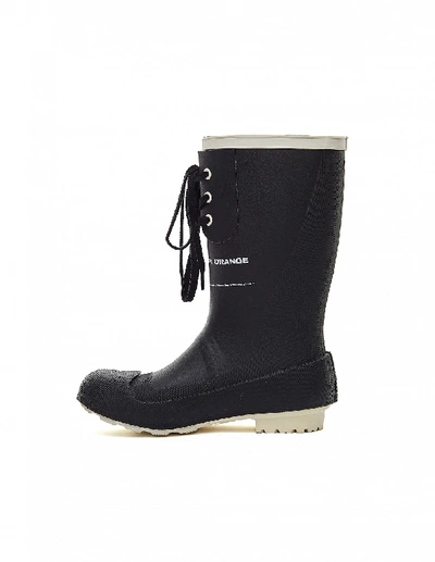 Shop Undercover Black Printed Rubber Boots In White