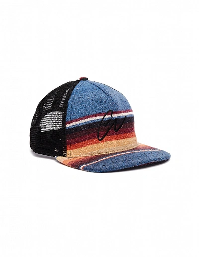 Shop Greg Lauren Wool & Cotton Cap In Multicolor