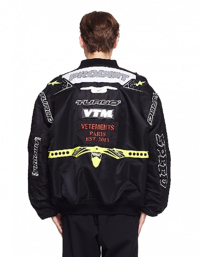 Shop Vetements Reversible Oversize Bomber Jacket In Black