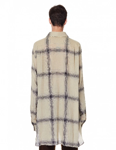 Shop Ann Demeulemeester Sepia Checked Wool Emil Shirt In Beige