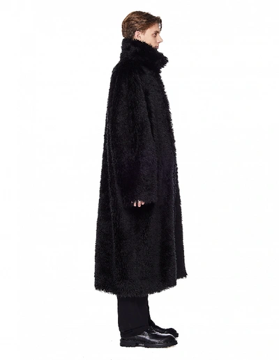 Shop Balenciaga Black Faux Fur Coat
