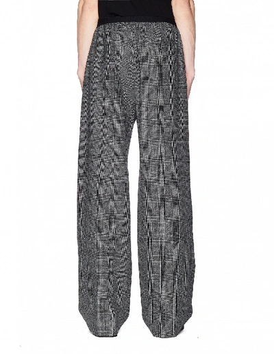 Shop Balenciaga Grey Checked Wool Trousers