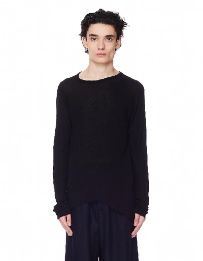Shop Ann Demeulemeester Yves Black Long Sleeve T-shirt