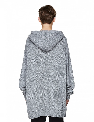 Shop Greg Lauren Grey Cashmere Hoodie