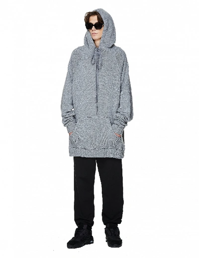 Shop Greg Lauren Grey Cashmere Hoodie