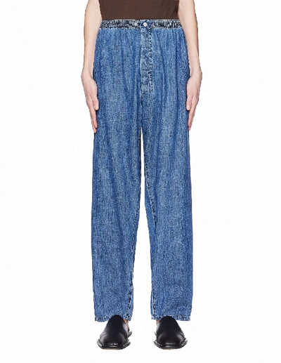 Shop Maison Margiela Blue Light Cotton Jeans In White