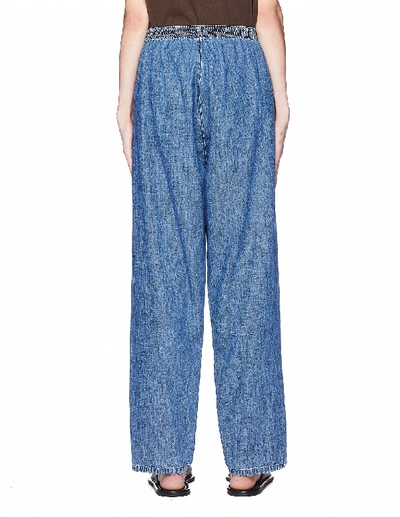 Shop Maison Margiela Blue Light Cotton Jeans In White