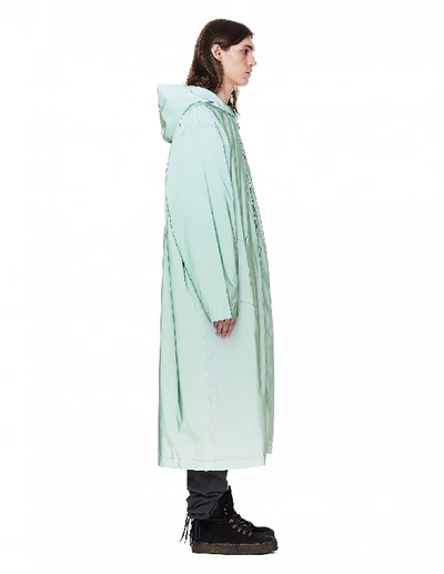 Shop Fear Of God Green Reflective Hooded Coat