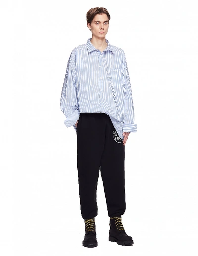 Shop Vetements Blue Striped Shirt