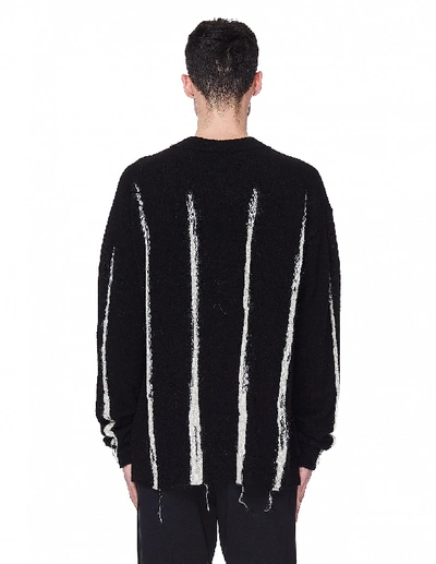 Shop Ann Demeulemeester Kuprin Black Striped Alpaca & Silk Sweater In White
