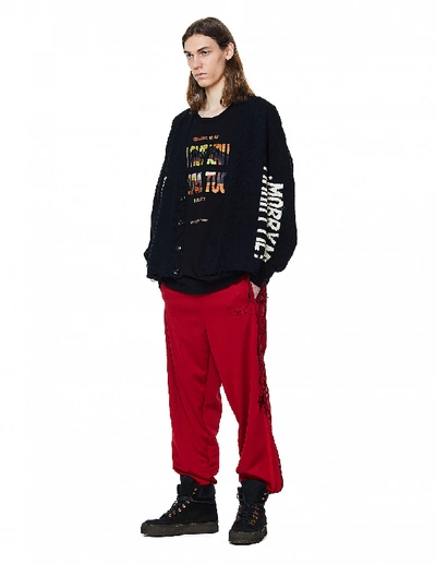 Shop Doublet Red Embroidered Sweatpants