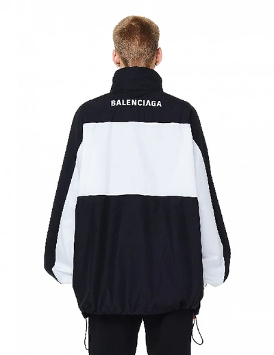 Shop Balenciaga Jacquard Poplin Zip-up Track Jacket In White