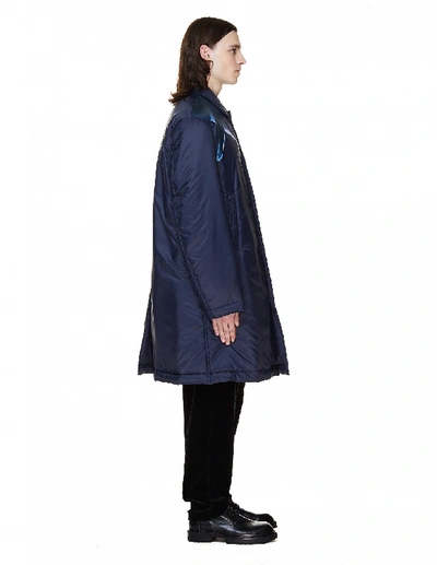 Shop Undercover Navy Blue Printed Padded Coat