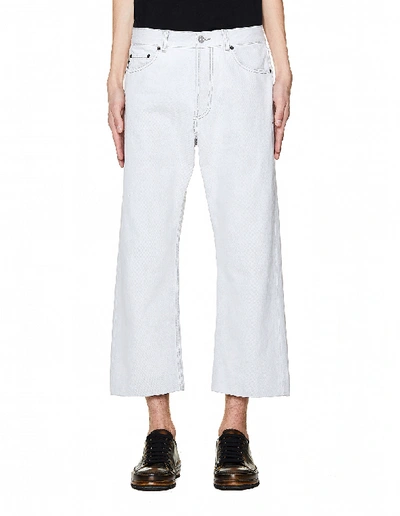 Shop Balenciaga White Cropped Cotton Jeans