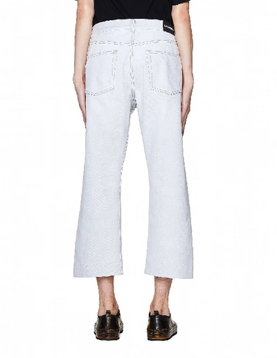 Shop Balenciaga White Cropped Cotton Jeans