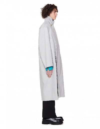Shop Balenciaga Light Grey Cotton Coat