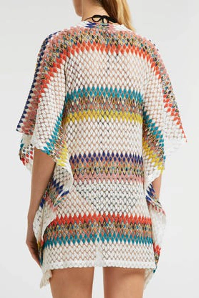 Shop Missoni Crochet-knit Kaftan In Multicoloured