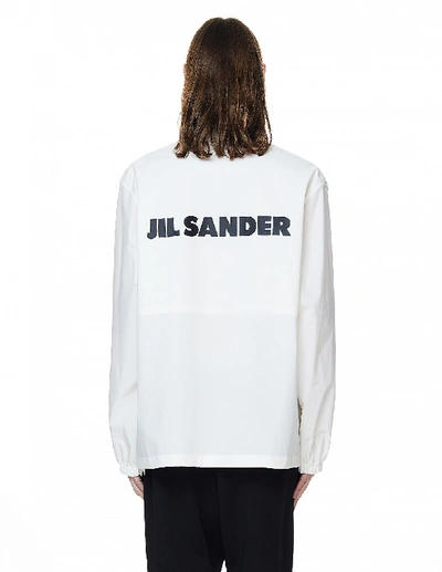 Shop Jil Sander Logo Printed Cotton Jacket In White