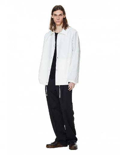 Shop Jil Sander Logo Printed Cotton Jacket In White