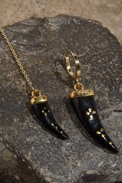Shop Isabel Marant Aimable Horn-charm Earrings In Black