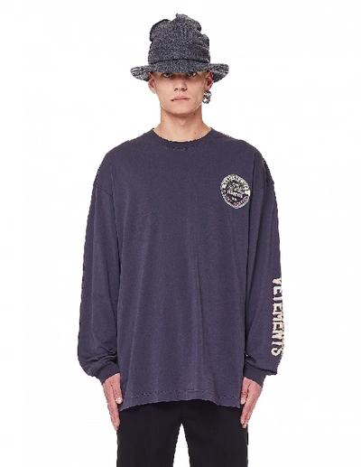 Shop Vetements Grey Cotton Surfer Logo Longsleeve