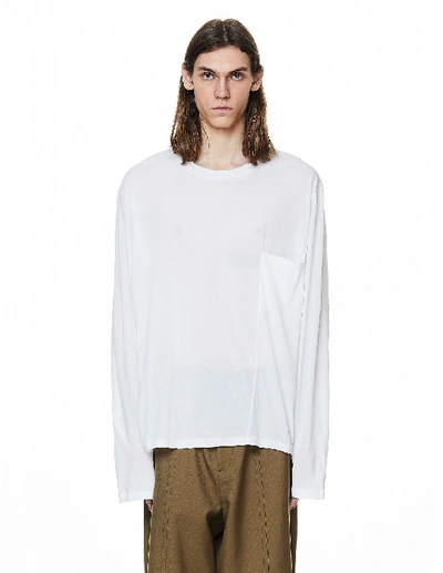 Shop Jil Sander White Cotton L/s T-shirt